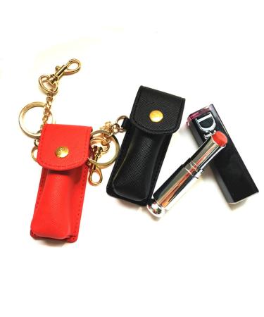 ARTIBETTER 2pcs Clip-On Sleeve Chapstick Key Chain Holder - Leather Lip Balm Pouch Storage Bags - Fashion Lipstick Case with Key Ring - Portable Gift for Women/Girls - Buy Online on GoSupps.com