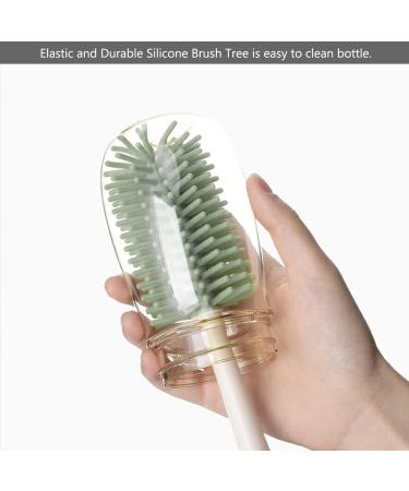 Bebamour 3-in-1 Stand Baby Bottle Brush Set - Soft Teat and Straw Cleaner - Green - Buy Online on GoSupps.com
