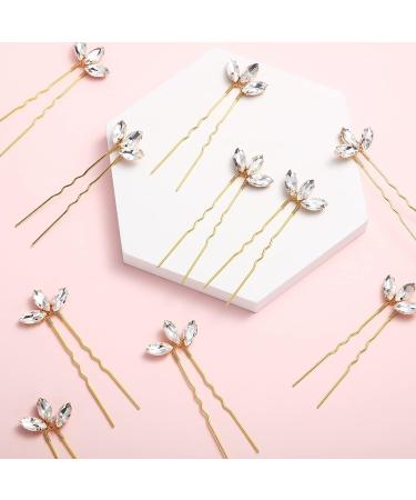 10-Piece Gold Crystal Wedding Hair Pins for Bride & Bridesmaids - Buy Online on GoSupps.com