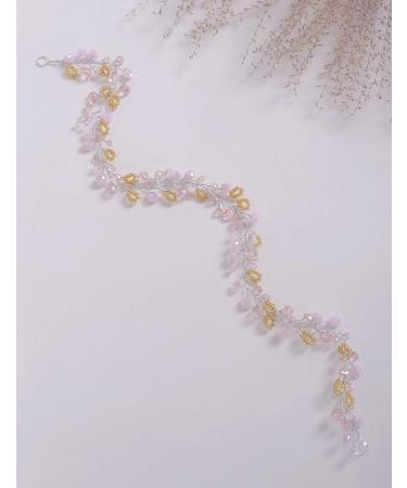 Deniferymakeup Headband Hair Vine Bridal Headpiece Crystal Wedding Hair Piece Leaf Blush Headpiece Bride Hair Accessories Bridal Fall Wedding Hair Piece Wedding Accessory Bridal Tiara (Silver) - Buy Online on GoSupps.com