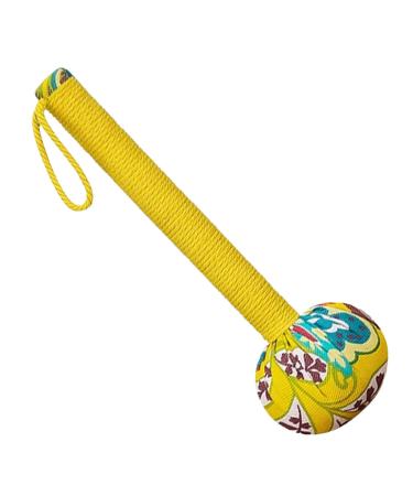 Massage Hammer - Long Massage Hammer Manual Body Massage Hammer Long Natural Wormwood Massage Hammer for Waist Yellow 31cm