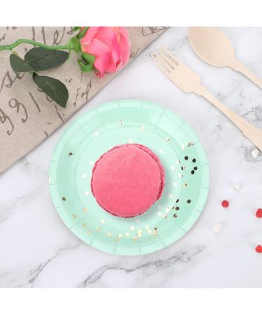 Disposable Golden Dots Paper Plate Round Shape Cake Tray Party Tableware for Parties Birthdays Christmas Bridal Party 8pcs(Green) - Buy Online on GoSupps.com