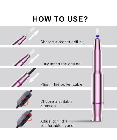 Xoali Electric Nail Machine 25000 RPM - 12 in 1 Manicure Set | USB Nail Drill & Clippers for Home & Salon Use (Pink) - Buy Online on GoSupps.com