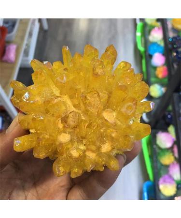 Natural Yellow Crystal Cluster Electroplated Quartz Crystal Cluster Suitable for Home HOMEZHOU 350-400g - Buy Online on GoSupps.com