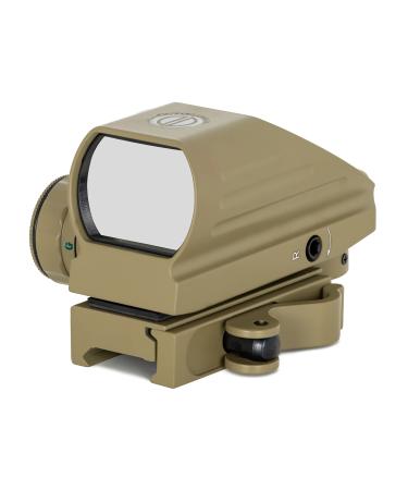 Veteran Owned Company- DDHQ Red Dot Reflex Sight Scope with Quick Detach Mount- Reflex Sight Optic and Substitute for Holographic red dot Sight Tan