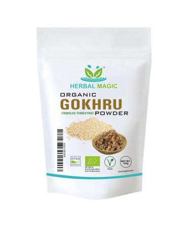 Herbal Magic's Organic Terrestris Powder/Gokhru Powder - Revered Herb in Ayurveda - Free from Fillers Artificial Colour Flavour & Preservatives of&G UK Organic Certified 100g 100 g (Pack of 1) - Buy Online on GoSupps.com