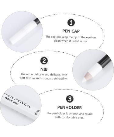HAPINARY 48 Pcs Eyeliner Pencil Sweat Resistant Liquid Eyeliner Liquid Eyeshadow White Marker Pen Wooden Pole - Buy Online on GoSupps.com