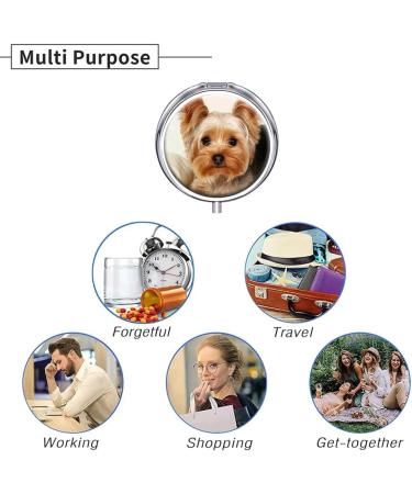 Travel Pill Case - Cute Puppy 3 Compartment Pill Box | Decorative Vitamin Organizer & Unique Gift - Buy Online on GoSupps.com