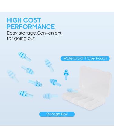 Rowotup Reusable Silicone Ear Plugs - Ultra Soft & Waterproof - 28dB NRR - 5 Pairs - Buy Online on GoSupps.com