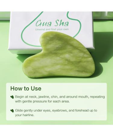 Huefull Gua Sha Facial Tool for Face & Body | Self Care & Tension Relief | Perfect Skin Care Gift for Men & Women | Xiuyan Green | Christmas Gifts - Buy Online on GoSupps.com
