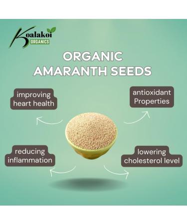 ORGANIC Amaranth seeds 400g-10kg 100% Natural Gluten Free Non-GMO no Additives or Preservatives healthy & safe option for Vegan Baking & Cooking Keto low carb Free UK delivery by Koalakoi (400g) - Buy Online on GoSupps.com