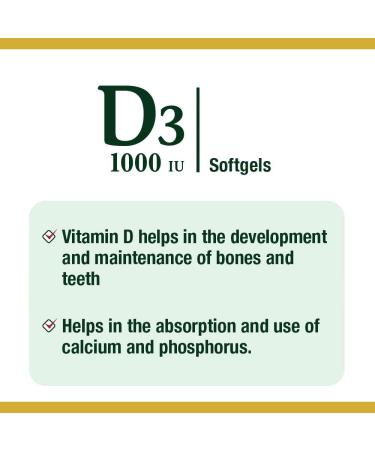 Nature's Bounty Vitamin D3 Pills and Supplement Helps Support Immune Function 1000iu 500 Softgels - Buy Online on GoSupps.com