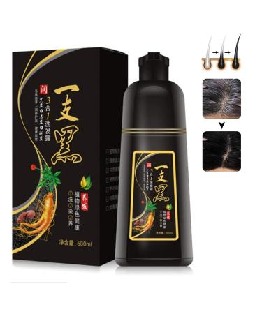 FVQUHVO Instant Black Hair Shampoo Contained Natural Herb Ingredients 3 in 1 Hair Black Dye Shampoo  Good Choice for Gray Hair Coverage For Men Women White Hair  500ML per Bottle