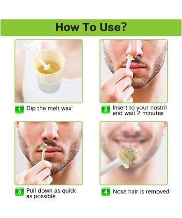 Nose Wax Kit 100g for Men & Women - Hair Removal Wax with 20 Safe Tip Applicators, 10 Containers & Moustache Stencils - Buy Online on GoSupps.com