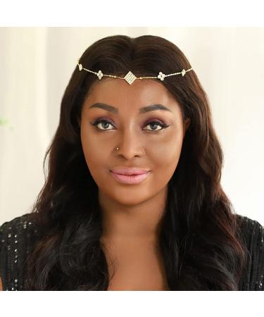 Catery Rhinestones Bohemian Head Chain Jewelry - Gold Goddess Headband for Women - Buy Online on GoSupps.com
