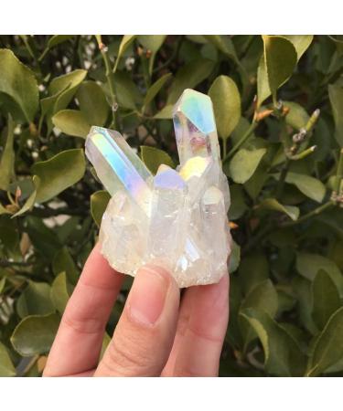 Specimen 90-100g White Flame Aura Quartz Crystal Cluster Specimen ERTEYIN