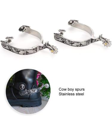 Zerodis Stainless Steel Horse Spurs West Cowboy Horse Boot Spurs Decoration with Gear Spurs for Boots Equestrian Equipment for Equestrian Competition Entertainment - Buy Online on GoSupps.com