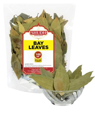 Shudh Bay Leaf (Leaves) Whole Spice Hand Selected Extra Large 3.5oz (100g)  All Natural | Gluten Friendly | NON-GMO | Vegan | Indian Origin (Tej Patta)