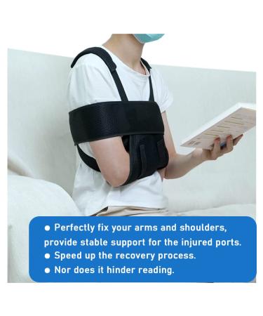 Kids Arm Sling for Shoulder Injury - Adjustable Medical Brace for Elbow Surgery & Rotator Cuff Support (Black Medium) - International Shipping Available - Buy Online on GoSupps.com