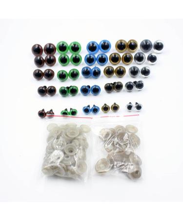 100pcs Plastic Safety Eyes in 5 Sizes & Assorted Colors for Teddy Bear Doll Craft - Buy Online on GoSupps.com