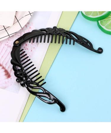 IOOOFU Simple Dark Banana Clip Fish Shape Flower Pattern Ponytail Holder DIY Hair Clip - Buy Online on GoSupps.com