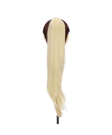 Curly Clip-In Ponytail Extensions - 55 cm Wavy Synthetic Hair for Women | Golden Mix Bleached Blonde Braid - Buy Online on GoSupps.com