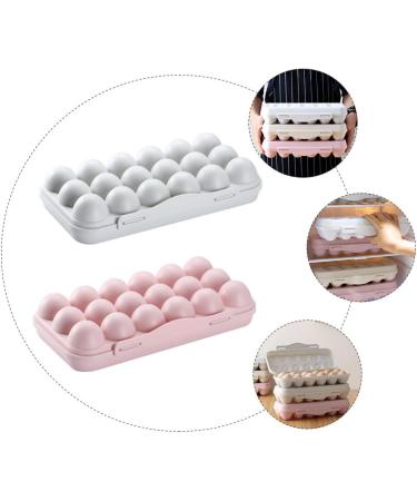 OSALADI 2pcs 18 Egg Storage Box Filled Plastic Eggs Fridge Egg Dispenser Egg Storage Tray With re-usable Assorted Color 30x15cm - Buy Online on GoSupps.com