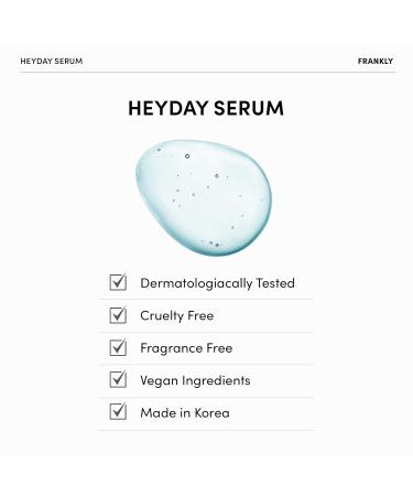 Frankly Heyday Serum - Vegan Deep Moisture & Radiance Boost with Panthenol & Hyaluronic Acid | Anti-Aging for Dry Sensitive Skin | 1.01 fl. oz - Buy Online on GoSupps.com