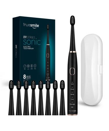 Electric Toothbrush with 8 Brush Heads 40000 VPM Timer 5 Mode USB Rechargeable Sonic Electric Toothbrush Fast Charge 4 Hours Last 30 Days Waterproof Gum Pressure Sensor Black Brush with 8 Heads