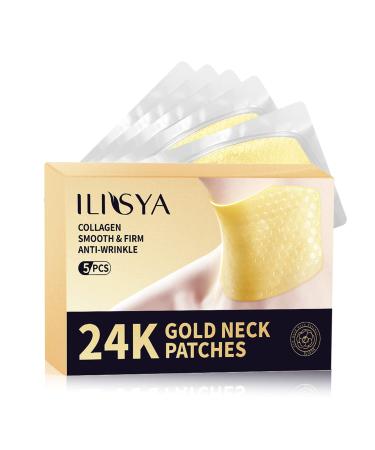 ilisya Collagen Neck lift Mask Patches for wrinkles 24K Gold Anti Wrinkle Pads For Skin Moisturizer Nourishes Vitality Firming Treatment