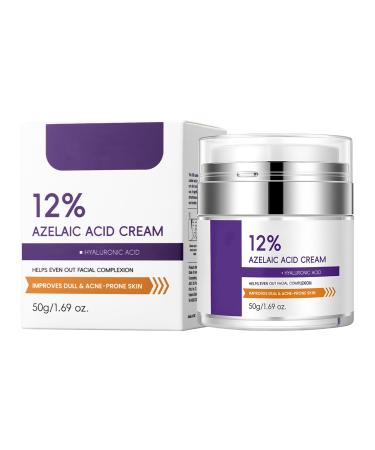 12% Azelaic Acid Cream for Face Acne Cream Azelaic Acid Serum for Acne & Post-Acne Marks Fades Acne Scars & Soothes Skin Regulates Sebum Production Suitable for Oily & Acne-prone Skin Care 1.69 OZ