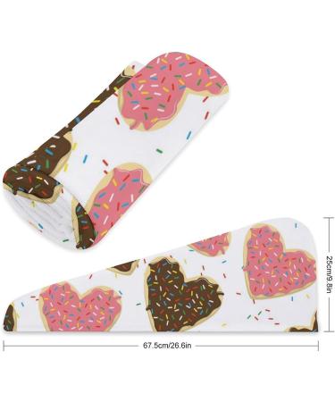 Heart Shape Donut Microfiber Hair Towel Wrap for Women - Super Absorbent 10x26 Inch Hair Turban with Button - Perfect for Fast Drying & Styling - Buy Online on GoSupps.com