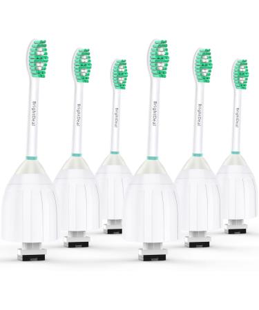 BrightDeal Toothbrush Heads for Philips Sonicare Essence Elite Advance Xtreme CleanCare E-Series Electric Sonic Screw-on Brush Replacement HX7022/66 HX7023 HX7001 with Cap, 6 Pack Green