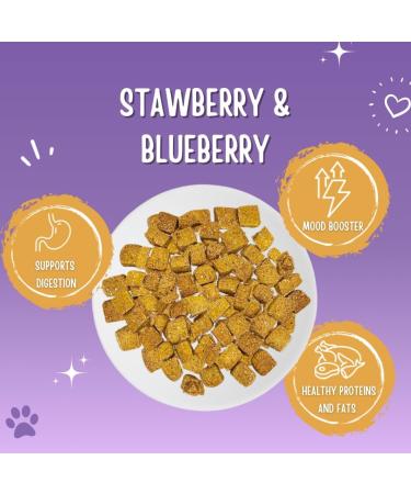 Just Natural Paws Strawberry & Blueberry Dog Treats - Healthy Human-Grade Superfood Dog Training Treats Natural & Vegetarian No Preservatives or Additives - Buy Online on GoSupps.com