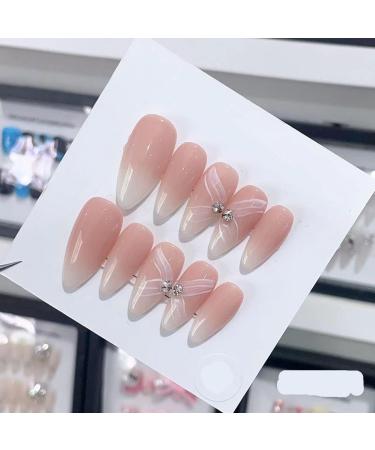 Handmade Long and Short Nail Patches for Artificial Nail Enhancement(Color:19592 Size:M)