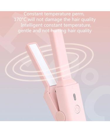 Minii Hair Straightener - Usb Powered Hair Curling Iron 2 in 1 Travel Curling Wand Voltage Curling Iron | Portable Hair Curler Anti-Scald Bangs Curling Iron Suitable for Curly Hair Straighten Cherry Bloossom Powder - Frree 2 Patch Random - Buy Online on GoSupps.com
