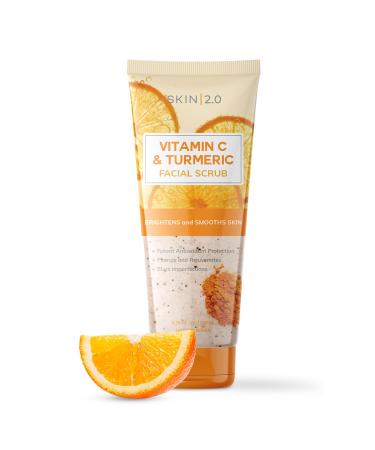 Vitamin C and Turmeric Face Scrub - Anti Aging Facial Exfoliating Scrub Clears Blackheads Improve Dark Spot & Acne - 6.76 Fl Oz / 200ML Vitamin C & Turmeric