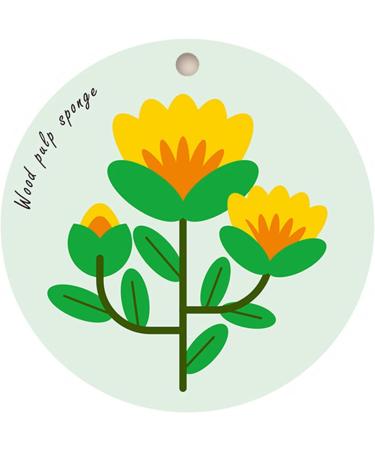 Wood Pulp Sponge Wipe - Flower Pattern Dish Sponges for Washing Dishes Kitchen Sponges Pack Hangable Design for Kitchen Cleaning Tables - Buy Online on GoSupps.com