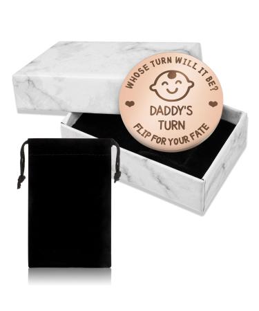 Opopark New Baby Gifts for Mom Daddy Newborn Baby Gifts Funny Decision Coin New Parents Gifts(Rose Gold)