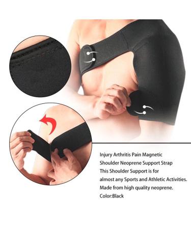 Kqcibz Shoulder Support Brace Back Guard Strap Wrap Belt Band Pads Single Shoulder Adjustable Breathable Sports Care Guard Protect left shoulder support black - Buy Online on GoSupps.com