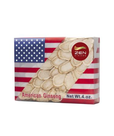 Hand-Selected American Wisconsin Ginseng Slice 4oz/Box. Boosts Body Energy & Stamina. Performance & Mental Health for Men & Women  /