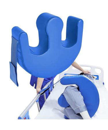 Patient help multifunctional rotary aid pad transfer aids for seniors patients older people bed rest-patient turntable anti-decubitus paralysis-free-bed care products (blue-A)