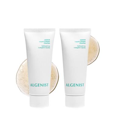 Algenist GENIUS Liquid Collagen Foaming Facial Cleanser - Travel Size Hydrating Face Wash & Makeup Remover with Alguronic Acid and Microalgae Oil to Nourish & Restore Skin's Radiance (1.5 oz, 2 count) 2 Count (Pack of 1)