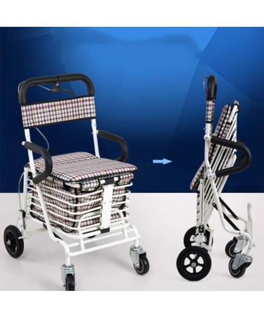 Walking Frame Portable Folding Soft Comfortable Back Seat Can Sit Can Lock The Brakes Old Man Shopping Cart - Buy Online on GoSupps.com