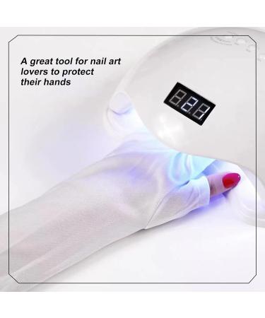 Buy UV Fingerless Gloves for Gel Nails | Anti-UV Sunscreen Protection | Long Sleeve Nail Gloves - Buy Online on GoSupps.com