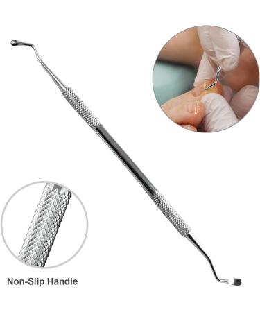 Ingrown Toenail Tools - Stainless Steel Spoon Shaped Double Ended Lifter & Nail File Trimmer Set by Krisp - Buy Online on GoSupps.com