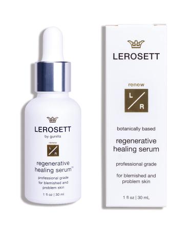 LEROSETT Healing Serum for Acne Scarring  Redness  Breakouts  Irritation  Hydrate  Soothe  Firm  Plump  with Organic Aloe Vera  Collagen  Elastin  Keratin  Vitamin C  Ginseng 1 oz 1 Fl Oz (Pack of 1)