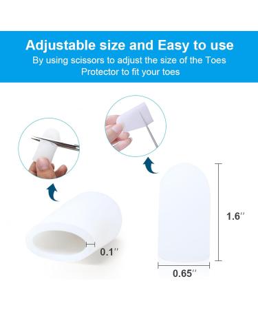 Silicone Toe Caps - 10 Pairs | Adjustable & Reusable | Pain Relief for Ingrown Toenail, Callus & Corns | Ideal for Sports Activities - Buy Online on GoSupps.com