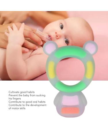 Baby Chew Toy Cartoon Bear - BPA Free Soft Silicone Pacifier for 0-6 Months - Prevent Chewing (Pink) - Buy Online on GoSupps.com
