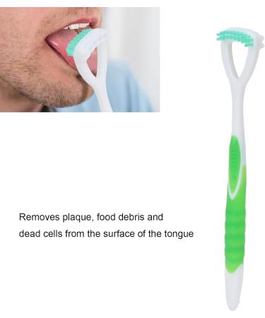 Buy Premium Silicone Tongue Cleaner - Hygienic Oral Brush for Fresh Breath | Long Handle Bacteria Inhibitory Odorless - Green - Buy Online on GoSupps.com